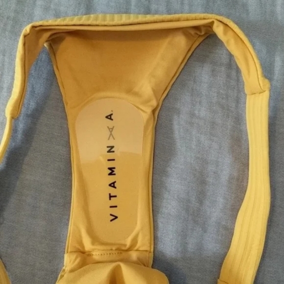 Vitamin A Moss Triangle Bikini Top Carmen Cheeky High Leg Bottom Marigold - Picture 8 of 9